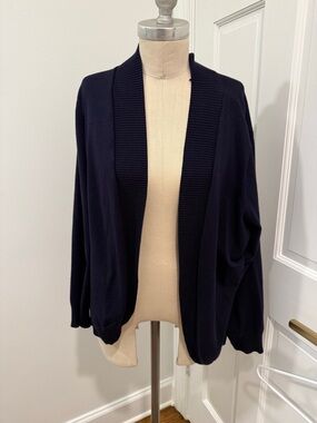 Verve Ami Navy Open Cardigan. 1x. Rayon Blend. GUC